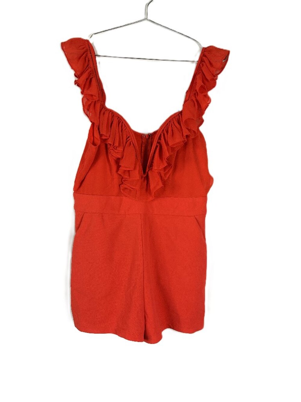 Love Crew Ruffle Front Wire Bust Romper Red M